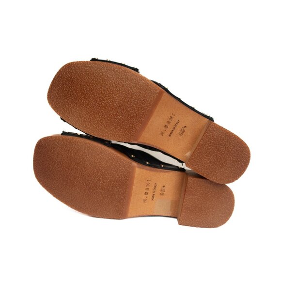 M. Gemi The Mariella Black Suede Wooden Slip-on Platform Sandals 40.5/10 US - Picture 8 of 13